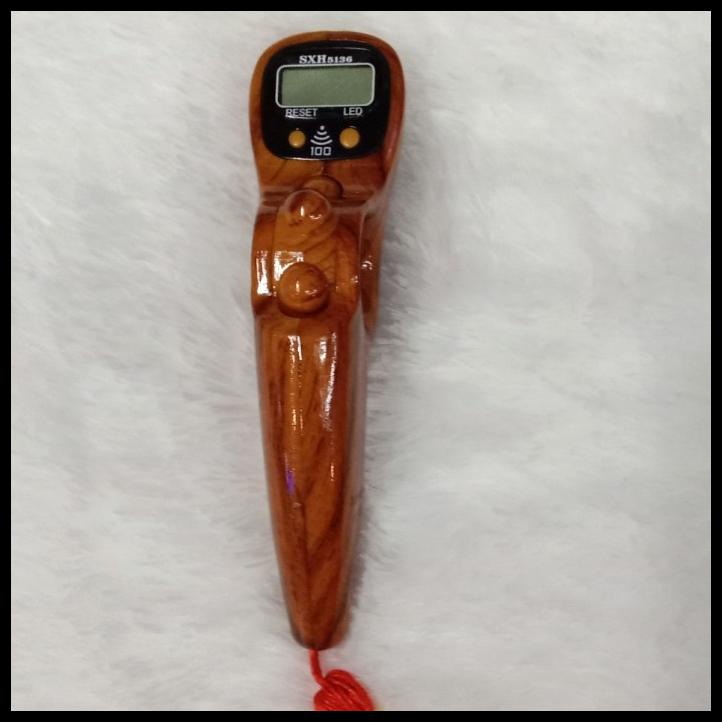 Tasbih Digital Premium Motif Kayu Marmer Led Alarm Per 100 Bunyi