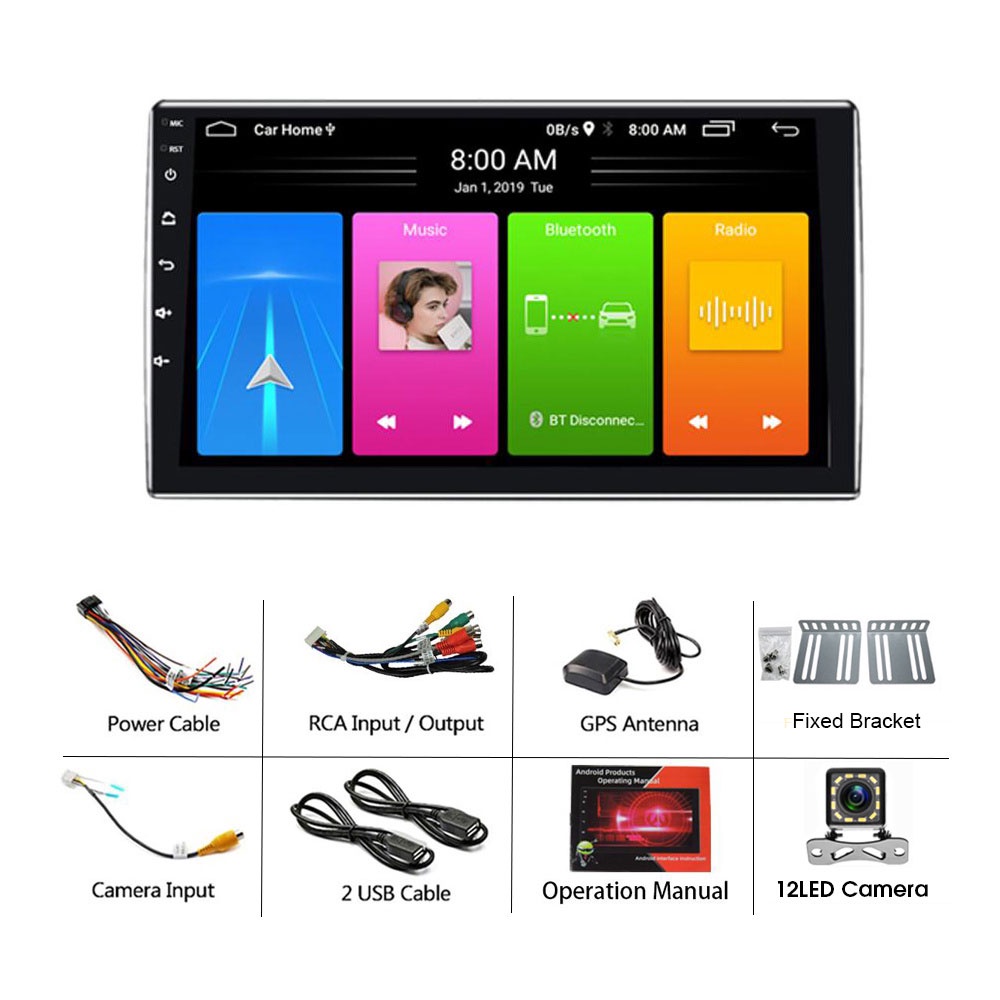 7/9/10 inch Car Android 10.1 navigasi 2+32G Head Unit For TOYOTA Daihatsu Mitsubishi HONDA SUZUKI Hyundai NISSAN Touch Screen Stereo Radio Bluetooth 2Din Car Multimedia MP5 GPS Mirrorlink YOUTUBE-8