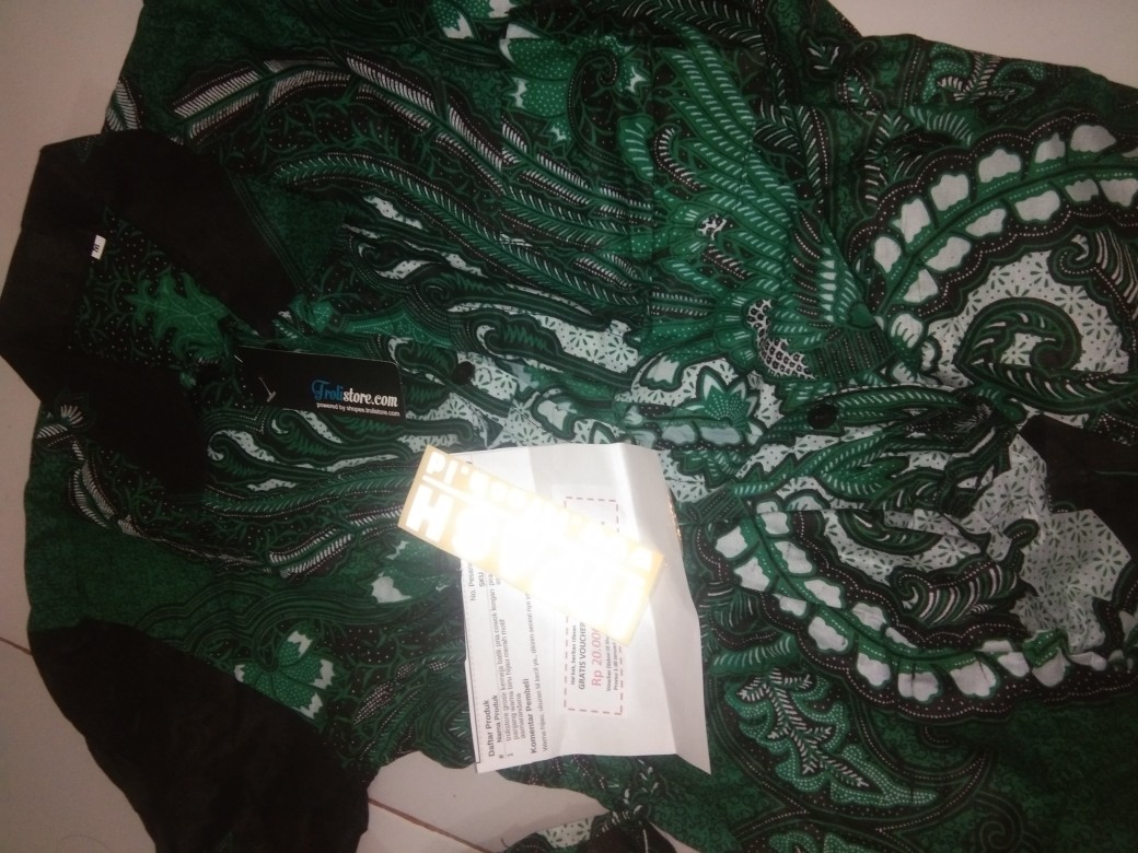 Trolistore Grosir Kemeja Batik Pria Cowok Lengan Panjang Warna Biru Hijau Merah Motif Asmarandana