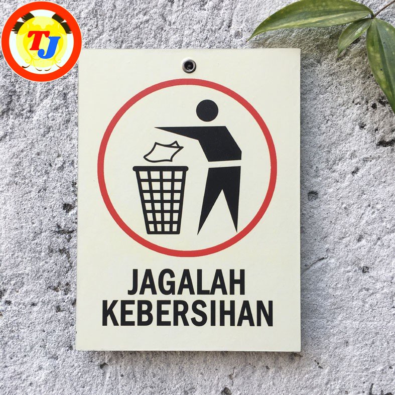 Jual Hiasan Dinding Walldecor Sign Jagalah Kebersihan Mpr Shopee Indonesia