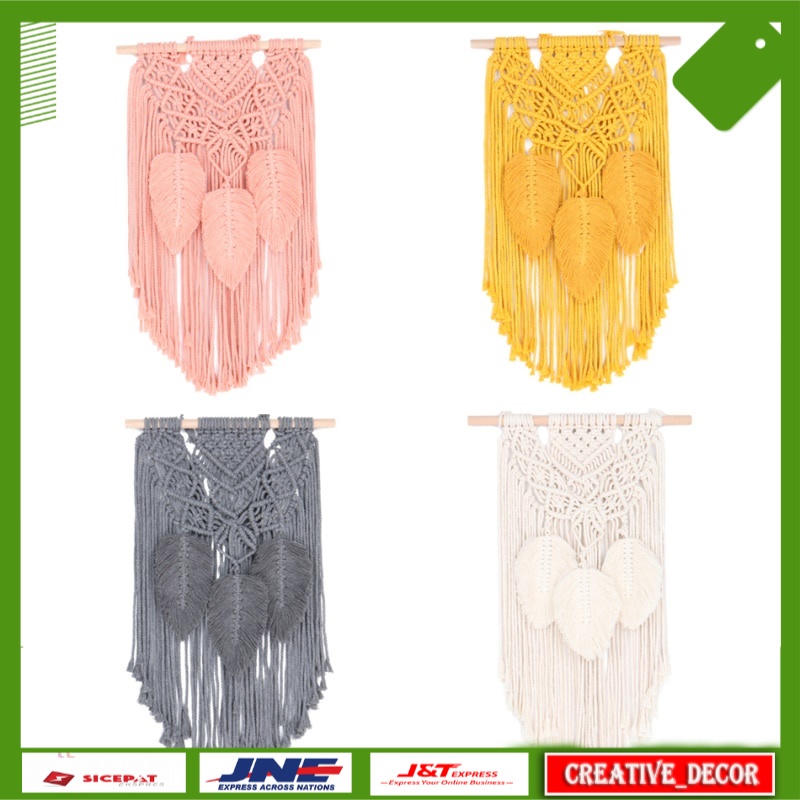 Karpet Dinding Dekorasi Rumah NEW Gray Yellow Pink Macrame Tapestry Wall Hanging Bohemian Chic Livin