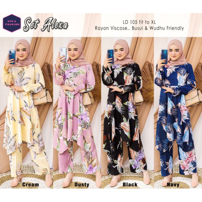 Alexa Set Setelan Wanita Atasan Bawahan Setelan Remaja Dress Remaja Gamis Muslimah