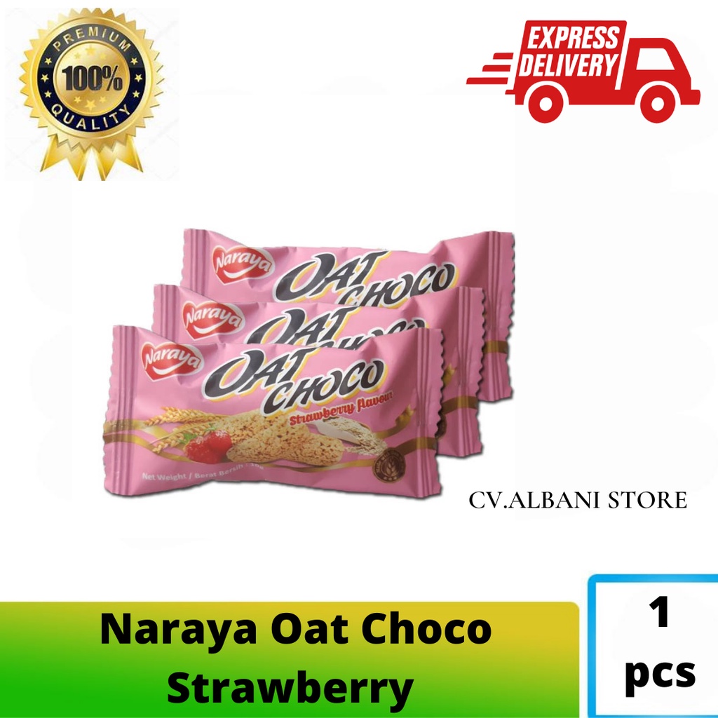 Naraya Oat Choco Strawberry Eceran Naraya Sereal Gandum Per Pcs / Per Biji