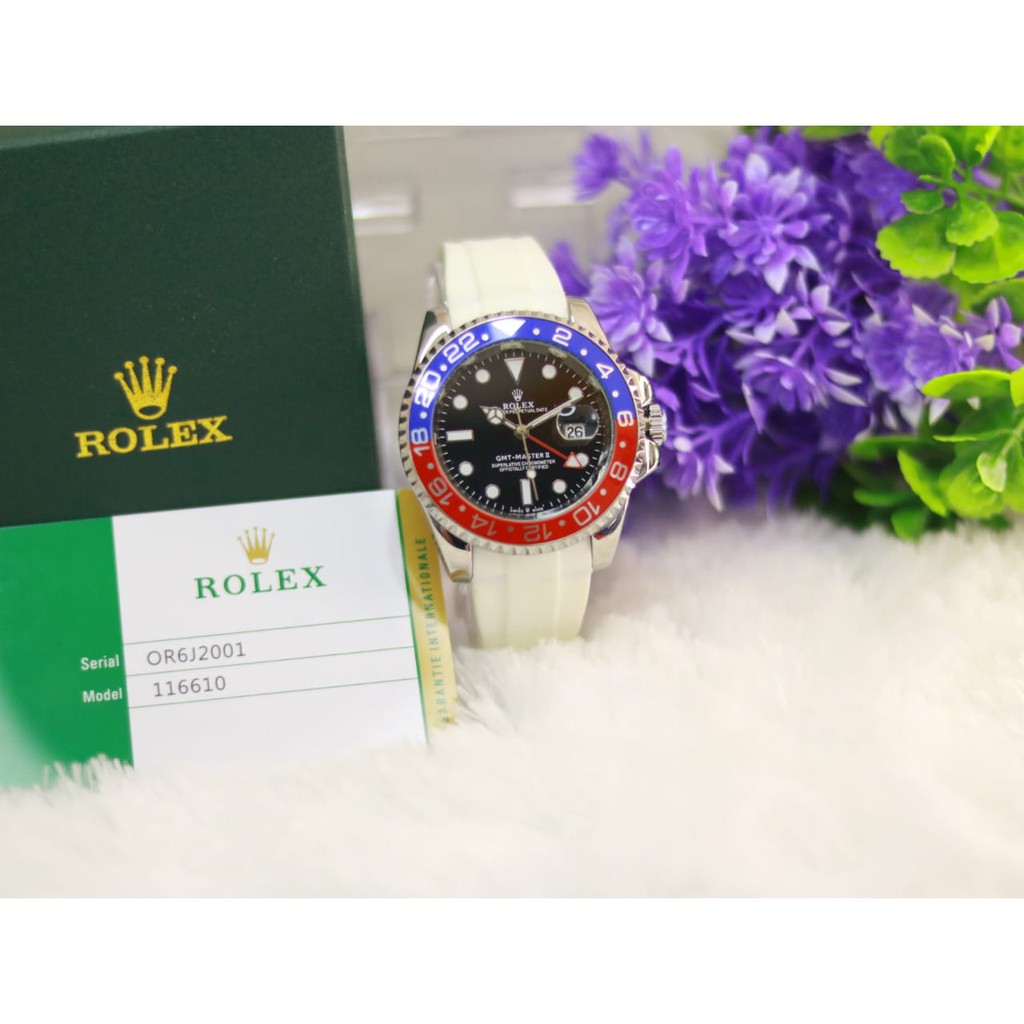 JAM TANGAN WANITA / CEWEK ROLEX RUBBER FREE BOX EXCLUSIVE
