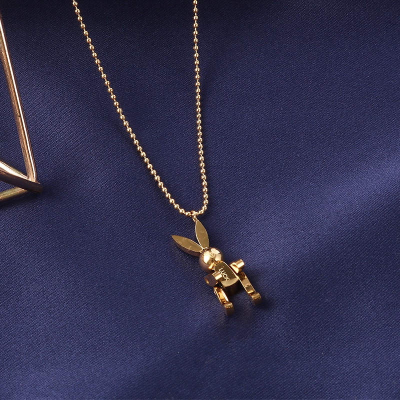 Kalung kelinci robot rantai biji ketumbar titanium anti karat