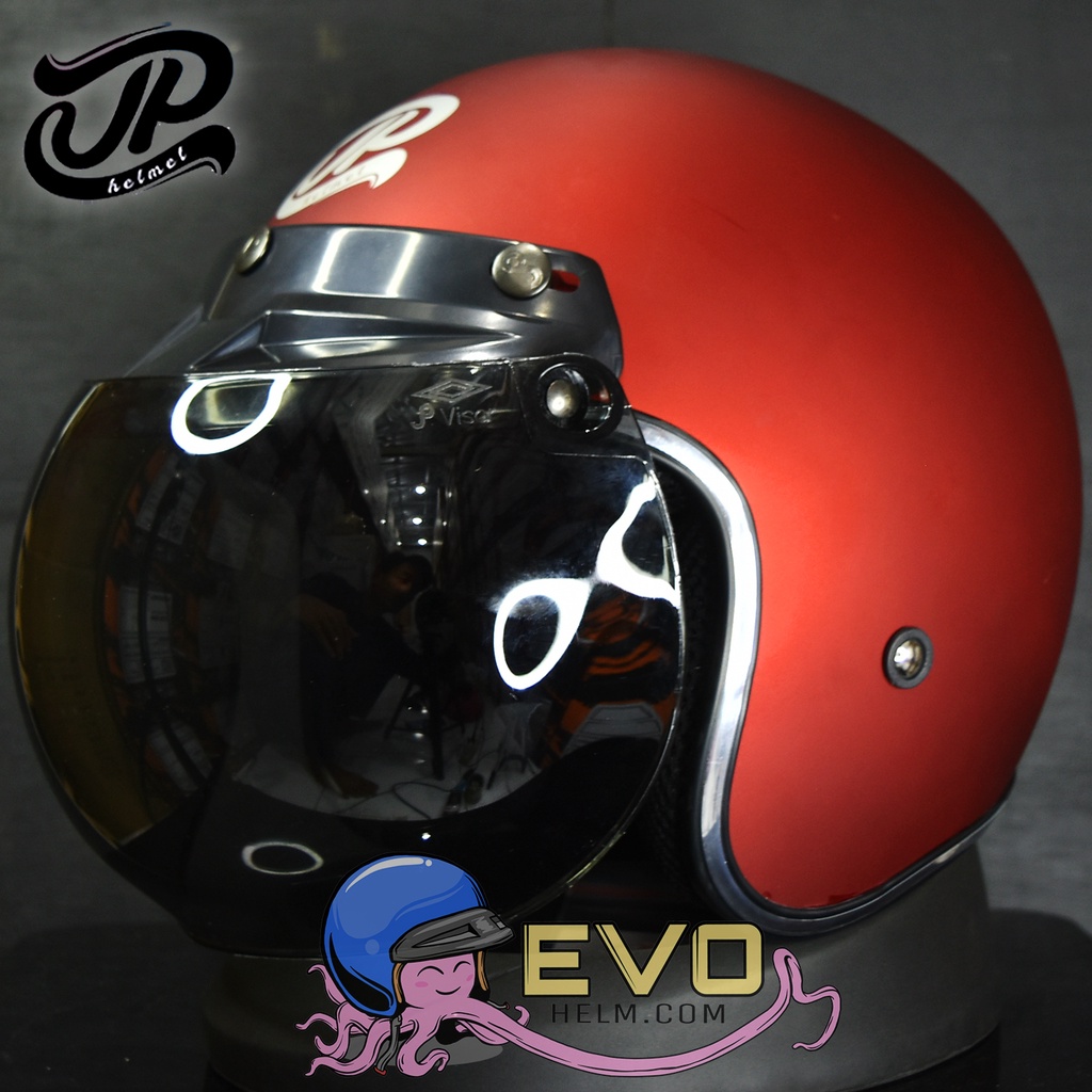 HELM JP RETRO JP NEW BIGIE ORIGINAL WARNA LENGKAP BISA REQUEST KACA - HELM BOGO JP NEW BIGIE RETRO