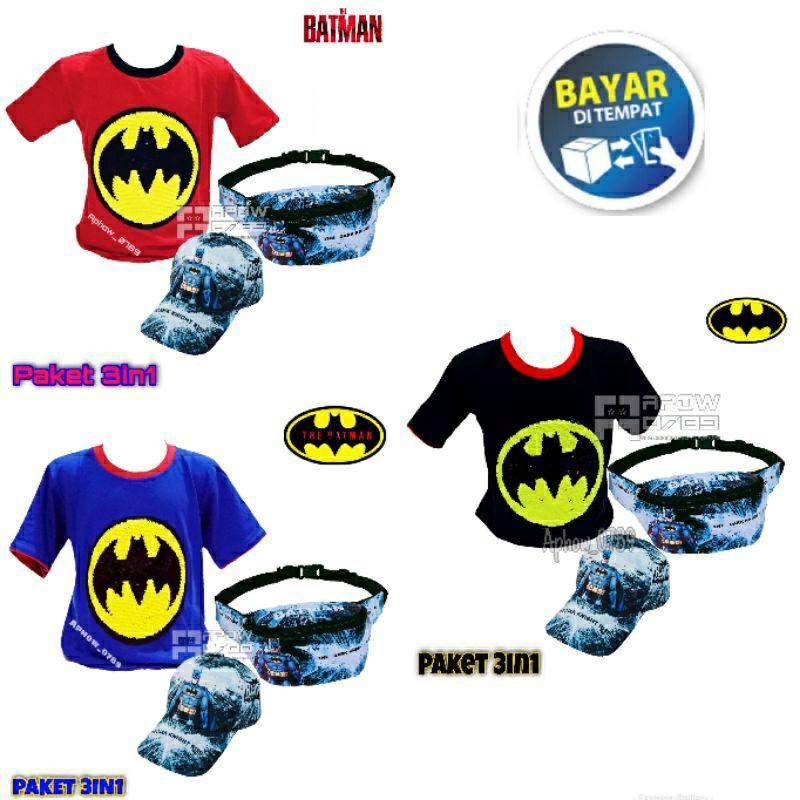 T-shirt oblong anak usap berubah 2gambar karakter