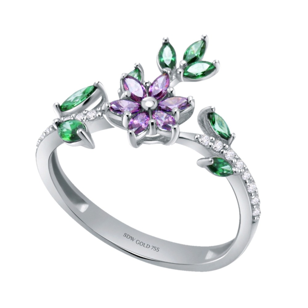 

Dominique Jewellery -Cincin Flower Garden Sandra Dewi Gold 75,5% SNI