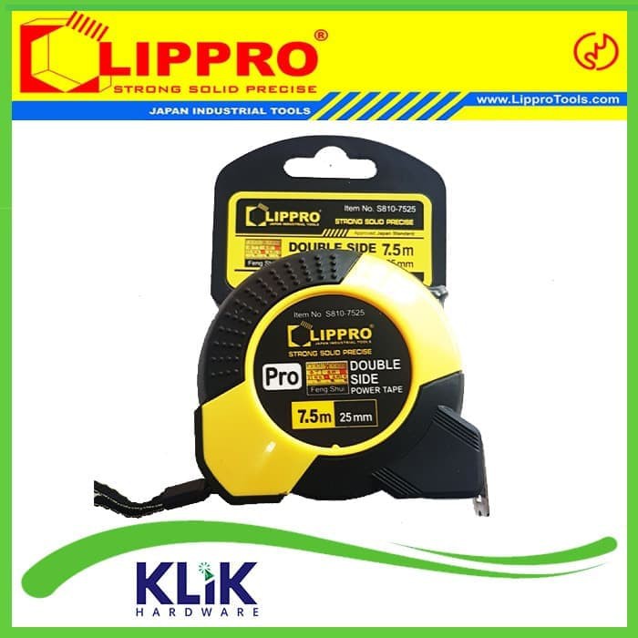 Lippro Roll Meter Fengsui 7.5 meter x 25 mm - Rol Meteran Double Side Tape