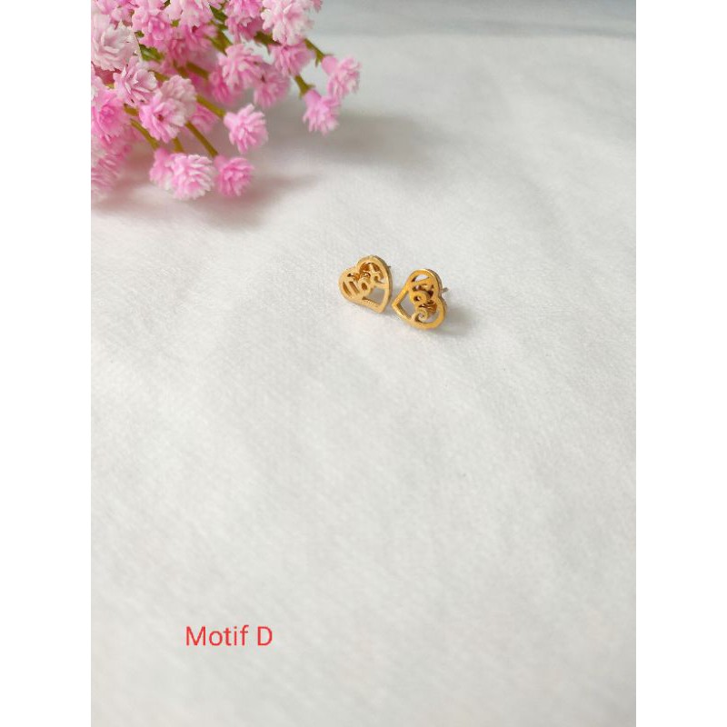 Anting Tusuk Motif Love WanitaZQ2