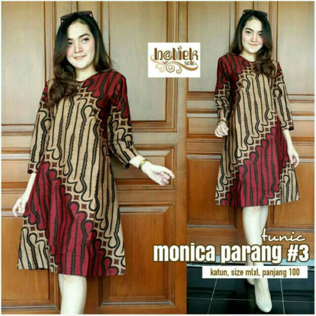 Tunik Monica Parang Warna #3 SGH 163 Batik Kantor Seragam Pesta Midi Muslim Kantor Sogan Batik