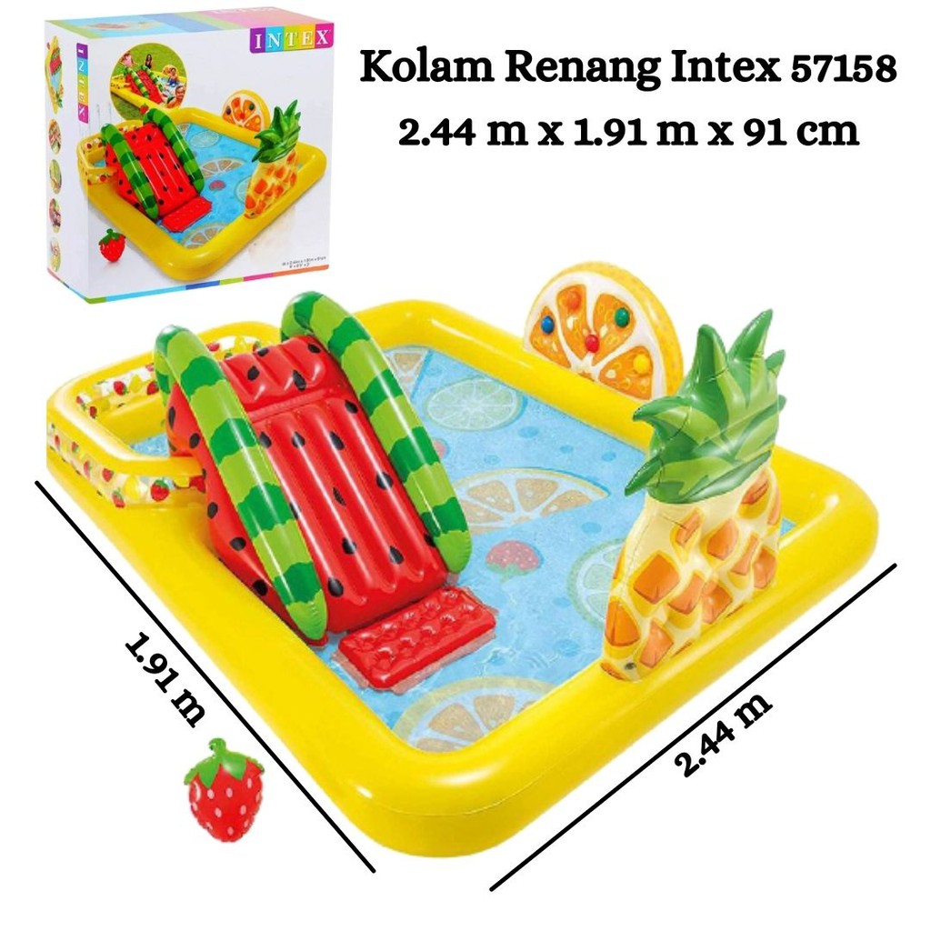Kolam Renang Anak Intex 57158 Play Center Perosotan 2.44mx1.91mx109cm Kolam Renang Portable