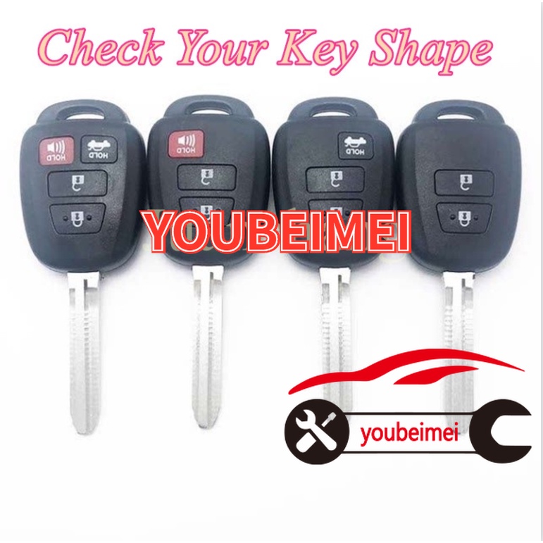 Toyota Vios Car Key Case Car Remote Key Fob Shell Cover Case for Toyota Camry Corolla RAV4 Vios Prime Prius C Highlander 2012-2016 2017 2018