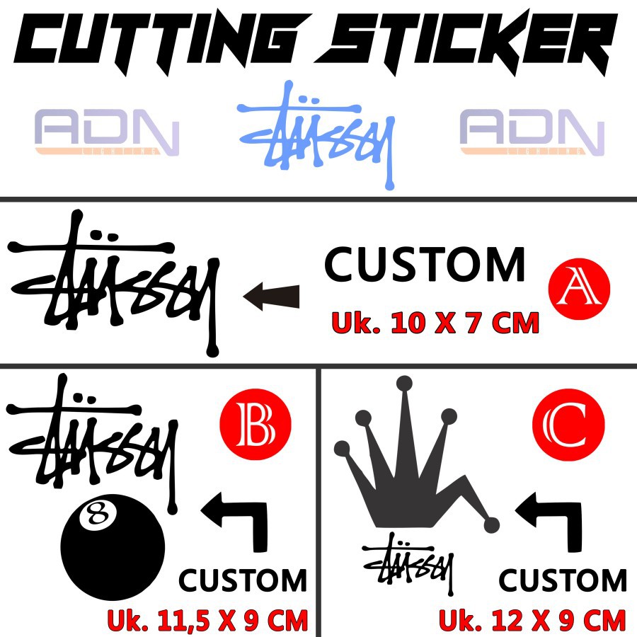 Cutting stiker STUSSY / Sticker STUSSY Motor Mobil