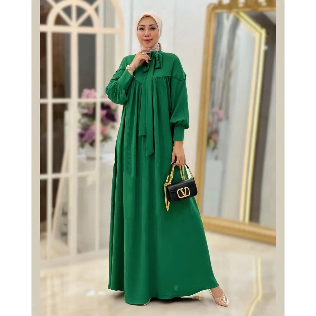 MELODY DRESS BC KAIN CRINKLE LD 110 CM PB 137 CM (BUSUI ) GAMIS CRINKLE WANITA KEKINIAN GAMIS LEBARAN TERBARU 2023 MAXI DRESS MUSLIMAH