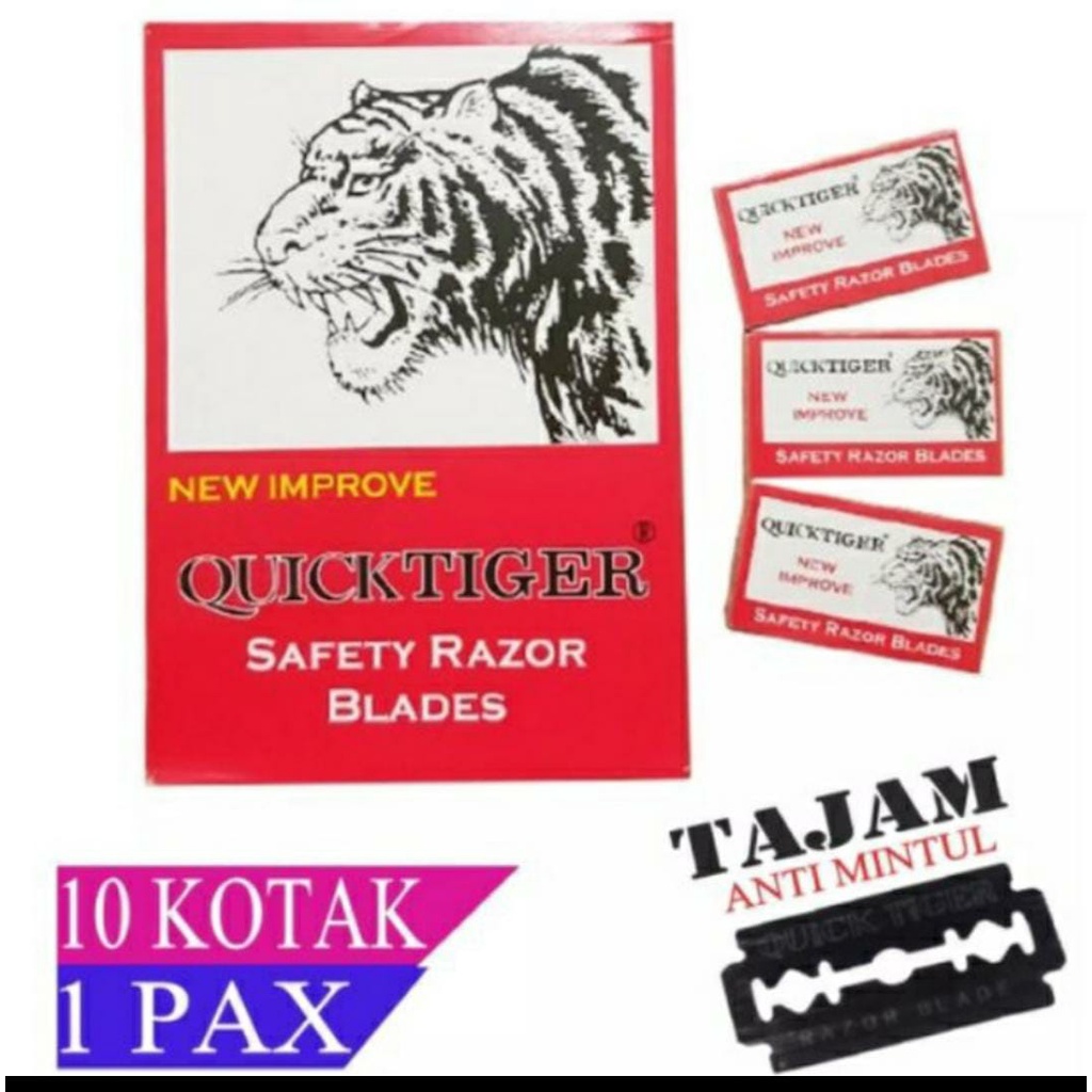 Silet tiger quick isi 100 pcs silet cukur