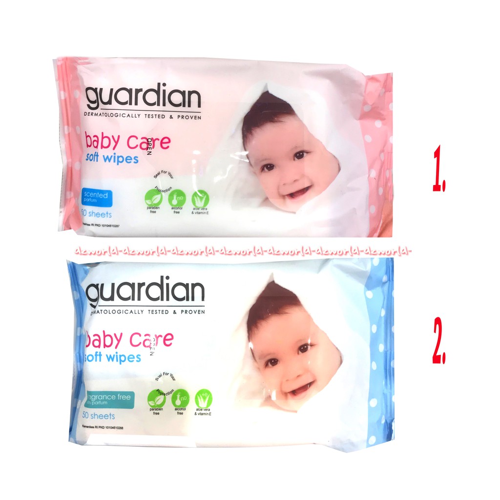 Guardian Baby Care Soft Wipes 50Sheets Tisu Basah Bayi