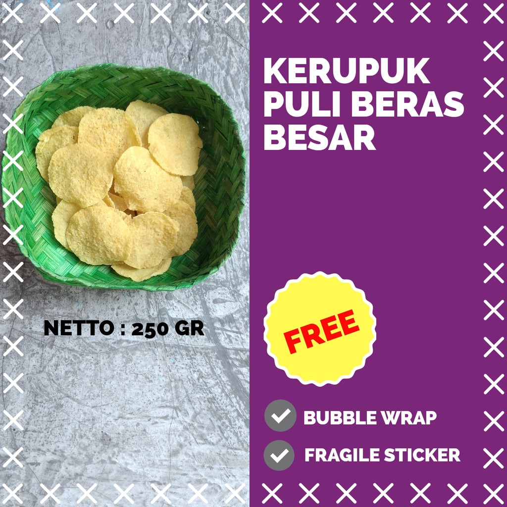 

KERUPUK PULI BERAS BESAR MENTAH 250 GRAM