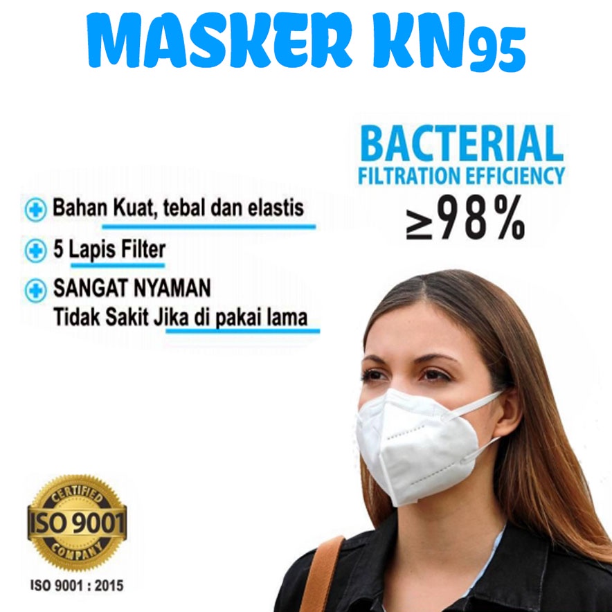 Masker KN95 5 PLY PREMIUM MASKER MEDIS ISI 20PC FREE KONEKTOR 1PCS / Masker KN 95 Isi 20PCS/ Masker KN95 5PLY EARLOOP