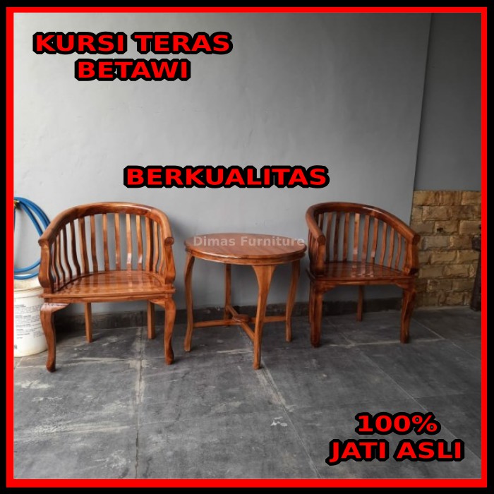 Kursi Teras Tamu Set Betawi Kayu Jati Produksi Jepara Kursi Meja Teras Jati