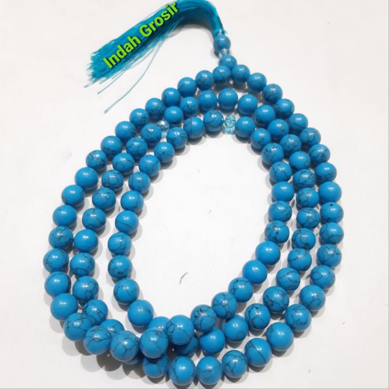 TASBIH BATU PIRUS BIRU 10MM 99BUTIR