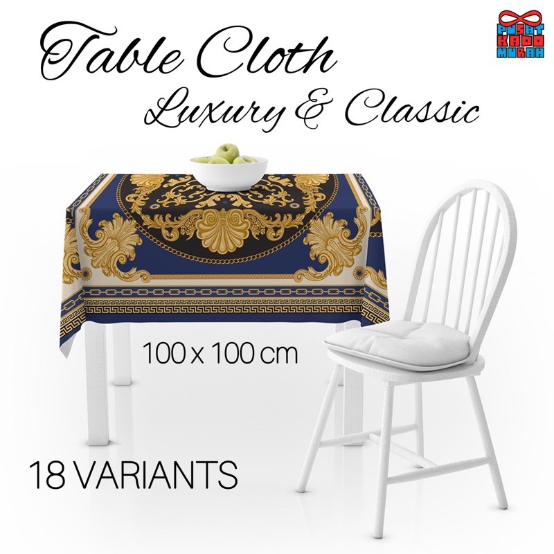 Taplak Meja Premium 100x100 cm Motif Luxury Classic - Pusat Kado Murah