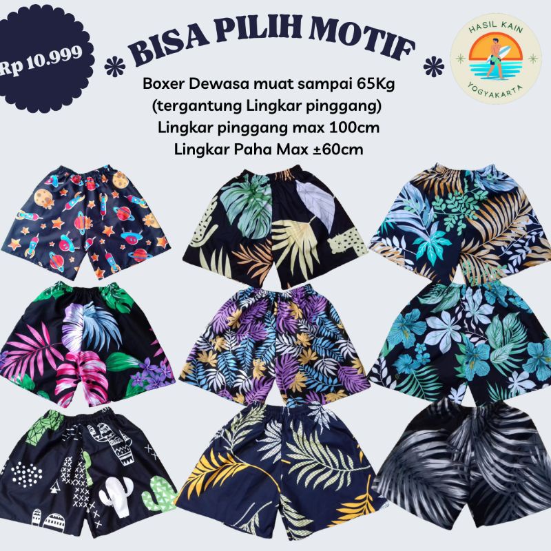 celana boxer dewasa celana kolor unisex