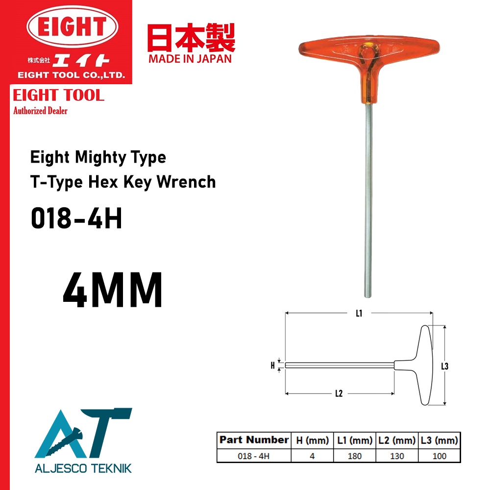 EIGHT KUNCI L GAGANG T 4MM MADE IN JAPAN