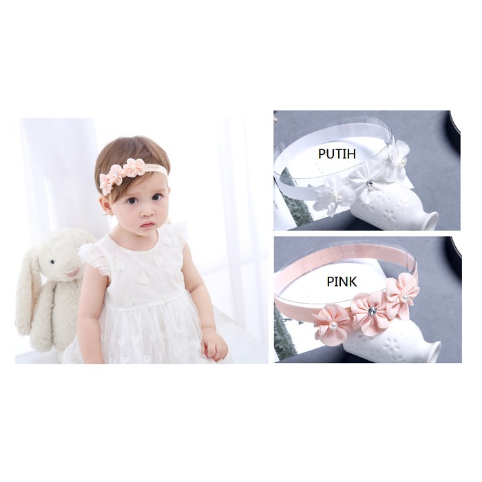 Headband Bayi Tri Flower Manis