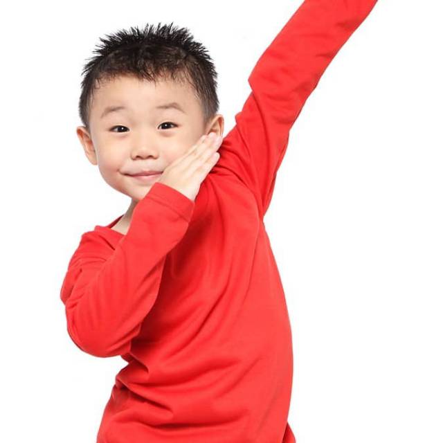 Kaos lengan panjang anak polos merah