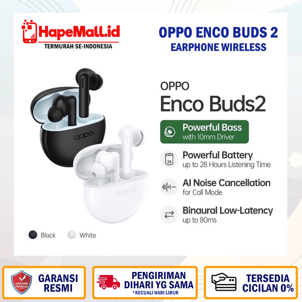 OPPO ENCO BUDS 2 EARPHONE WIRELESS GARANSI RESMI TERMURAH