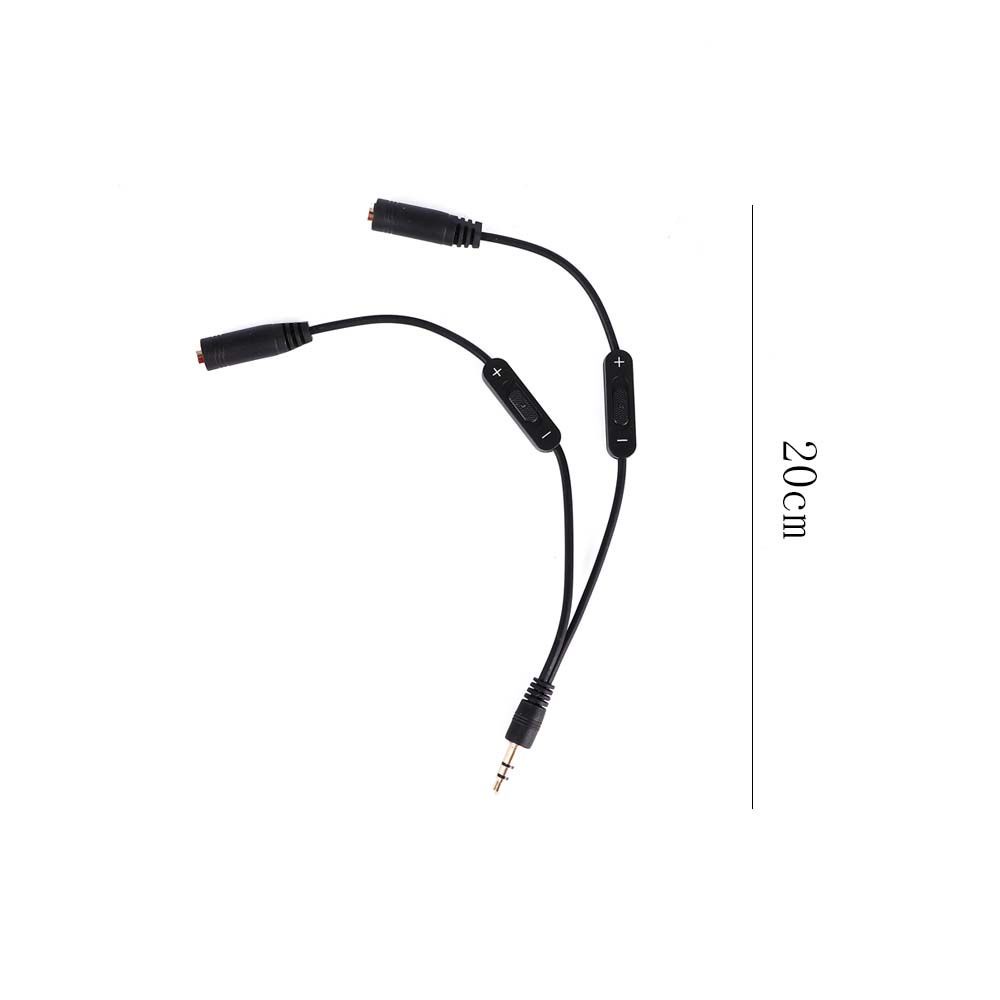 QUINTON Media Earphone Jack Y Splitter Cable Laptop MP3 Earphone Volume Control Switch Audio Cable One-Divided-two Extention Black High Quality 3.5mm Male To 2 Female Stereo/Multicolor