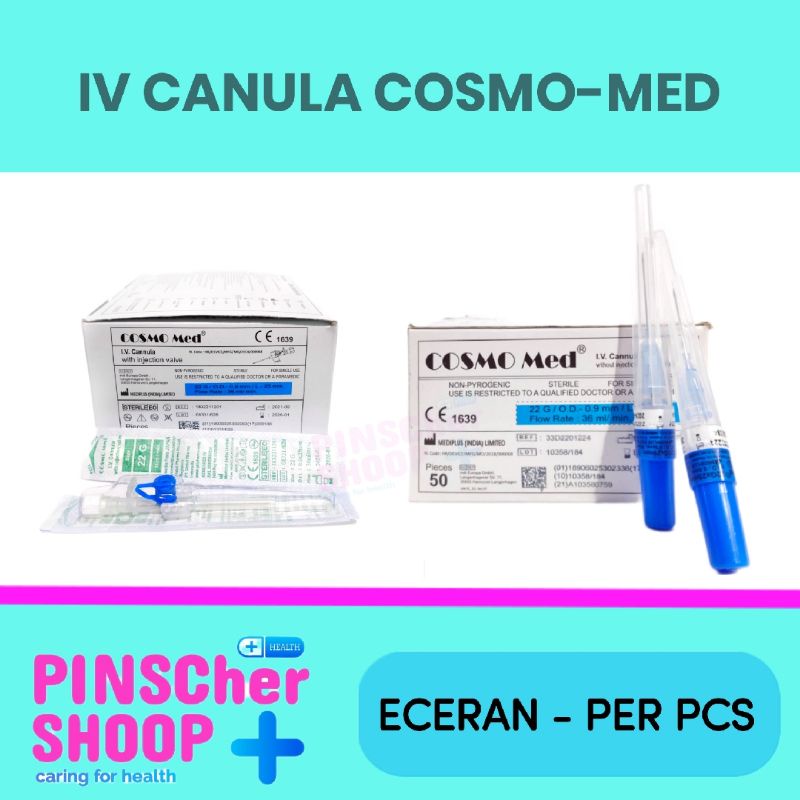 COSMOMED CANULA IV SAFETY WING + PORT &amp; PEN TIPE - SATUAN