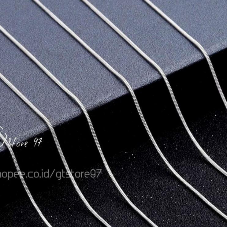 Harga Spesial.. Kalung Titanium Pria Bulat Silver Perak Emas Kalung Titanium Anti Karat Asli Wanita 