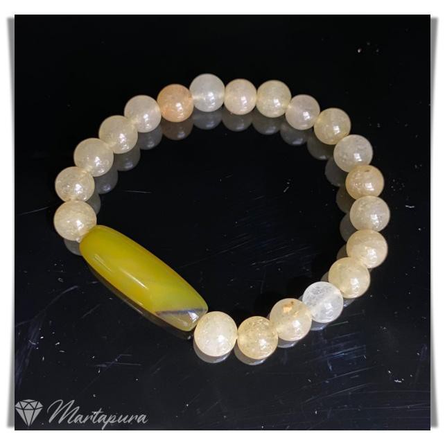 GBT0783 Gelang Batu Yakut Kuning Mix Pelat Batu Agate
