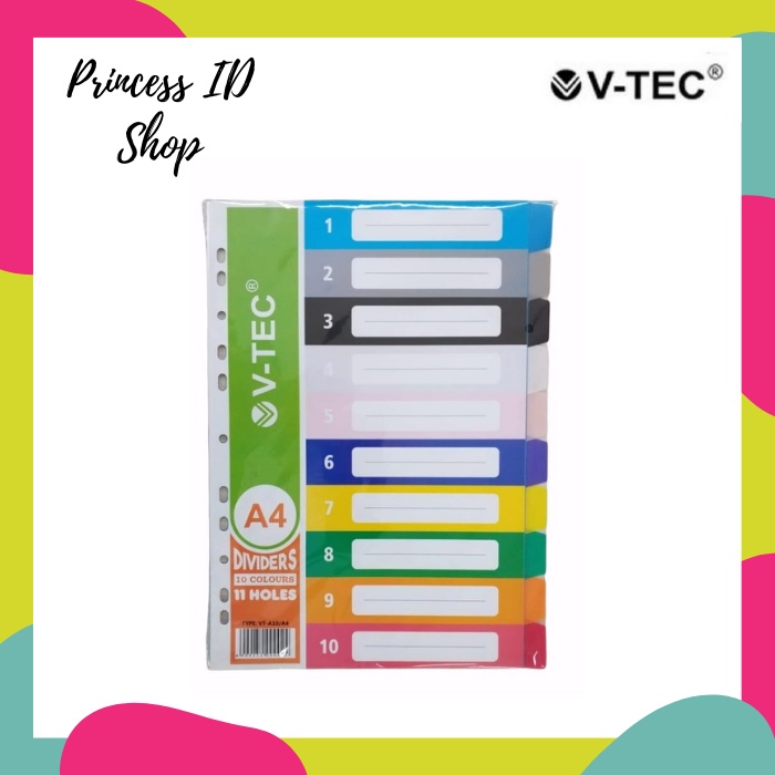 

PEMBATAS KERTAS DIVIDER V-TEC 10 WARNA