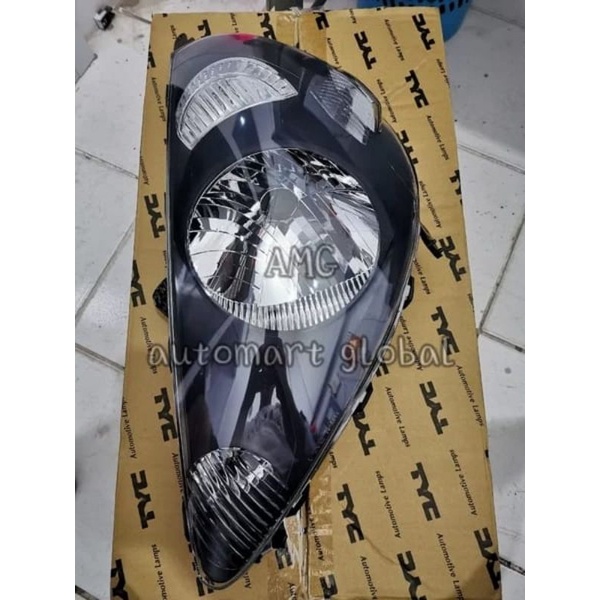 head lamp lampu depan honda jazz black 2004-2007 tyc