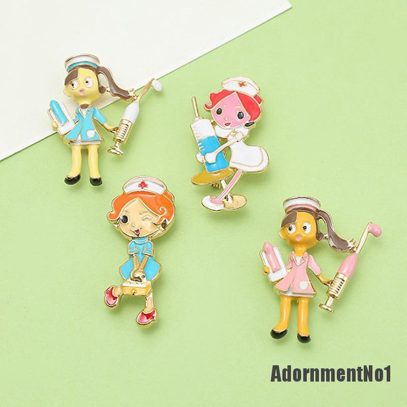 (Adornmentno1) Bros Pin Enamel Desain Kartun Dokter / Perawat