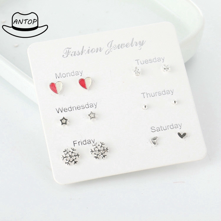 Antop![12 Model] 6 Pasang / Set Wanita Menyukai Anting Desain Perhiasan Gaya Buah