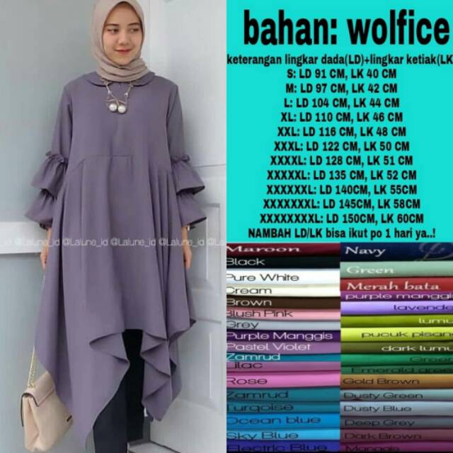Zahno Tunik wanita jumbo bigsize ld 150
