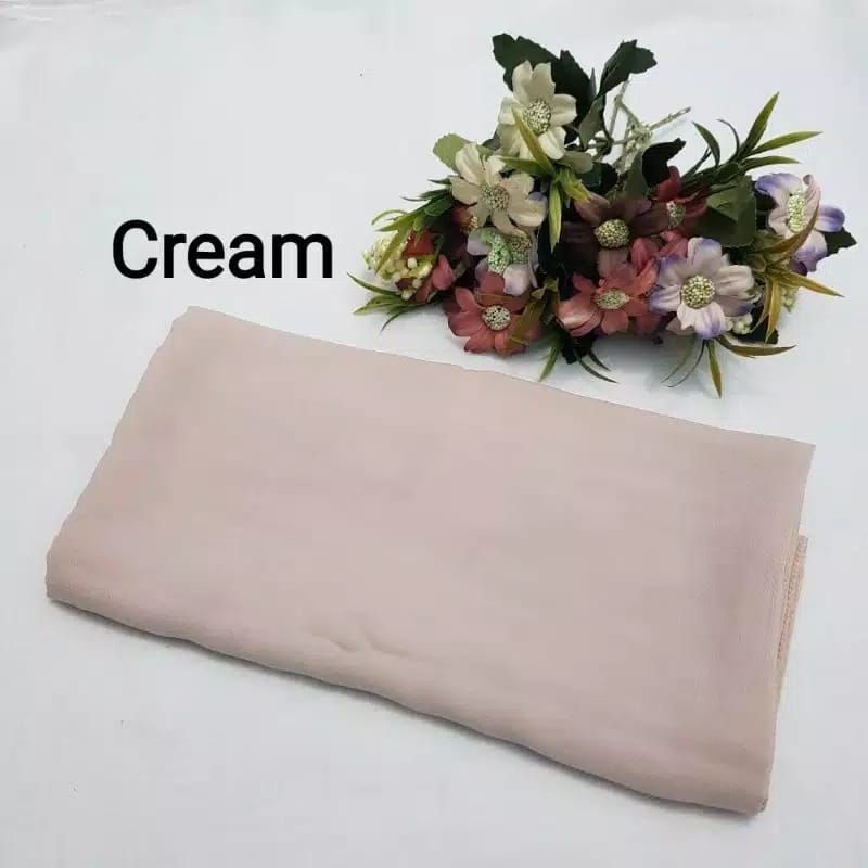 hijab BELLA SQUARE Pollycotton premium-Cream