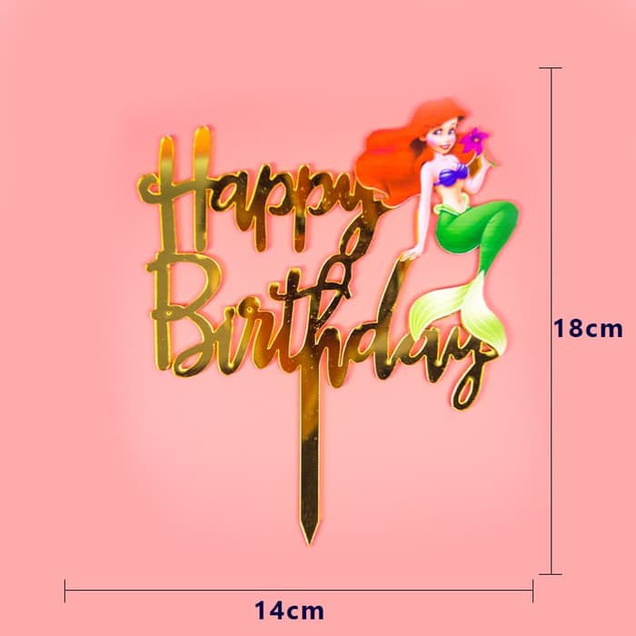 CAKE TOPPER ACRYLIC KARAKTER HAPPY BIRTHDAY HIASAN CAKE TOPPER MURAH