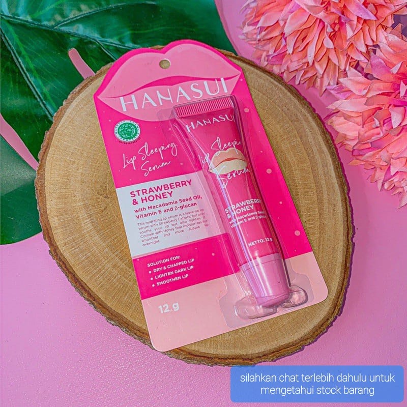 HANASUI LIP SLEEP 12GR STRAWBERRY SERUM BIBIR / MASKER PEMERAH