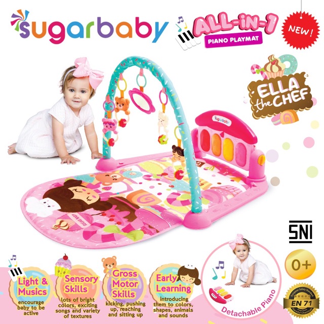 Sugar Baby All-in-1 Piano &amp; Piano Proyektor Playmat Playgym