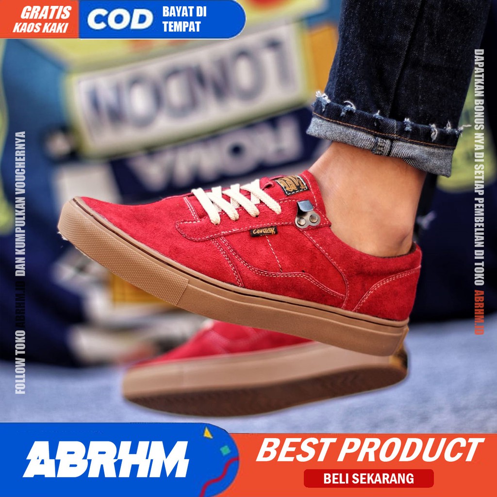 ABRHM X GORDON Sepatu Sneaker Pria Sepatu Pria Casual  Sepatu Sneakers Pria Cowok/ kulit Asli Suede Sepatu Kasual Gaya Keren kekinian Terlaris