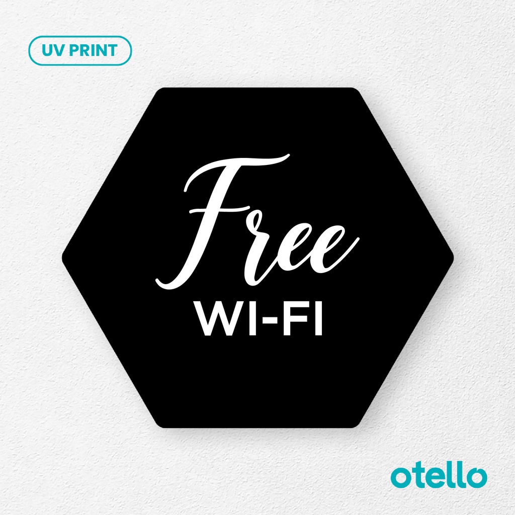 Free Wifi Sign Board Akrilik Tempel Signage Dinding Papan Acrylic Restoran Dinding Petunjuk Toko Cafe