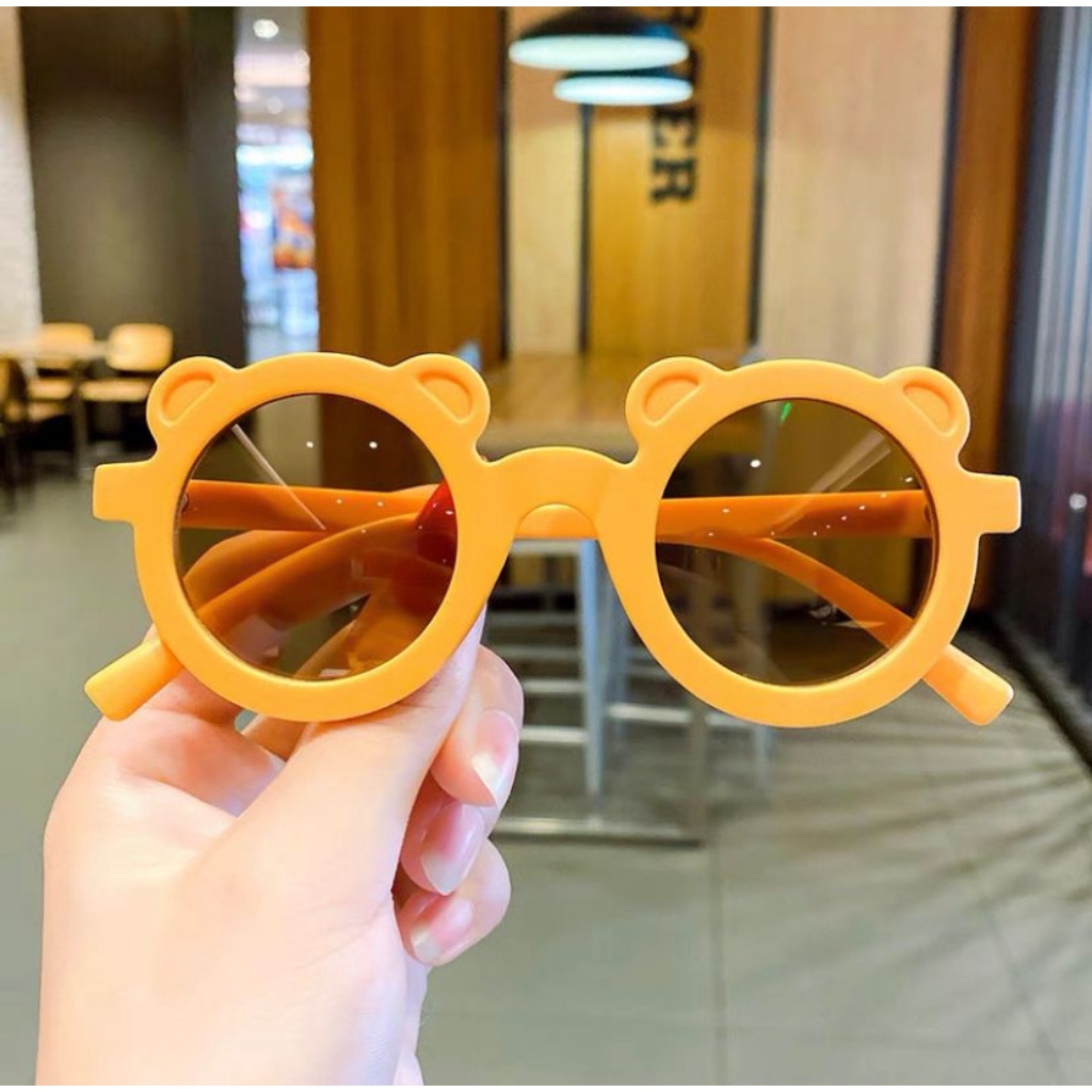 KACAMATA BULAT ANAK/ KACAMATA ANAK FASHION/ KACAMATA KEKINIAN ANAK VIRAL-KM_Yellow Panda