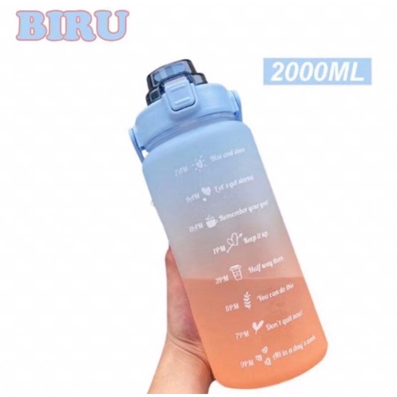 Botol Minum Gemoy Korea Viral 2 Liter Food Grade 2000 ml Aman dipakai