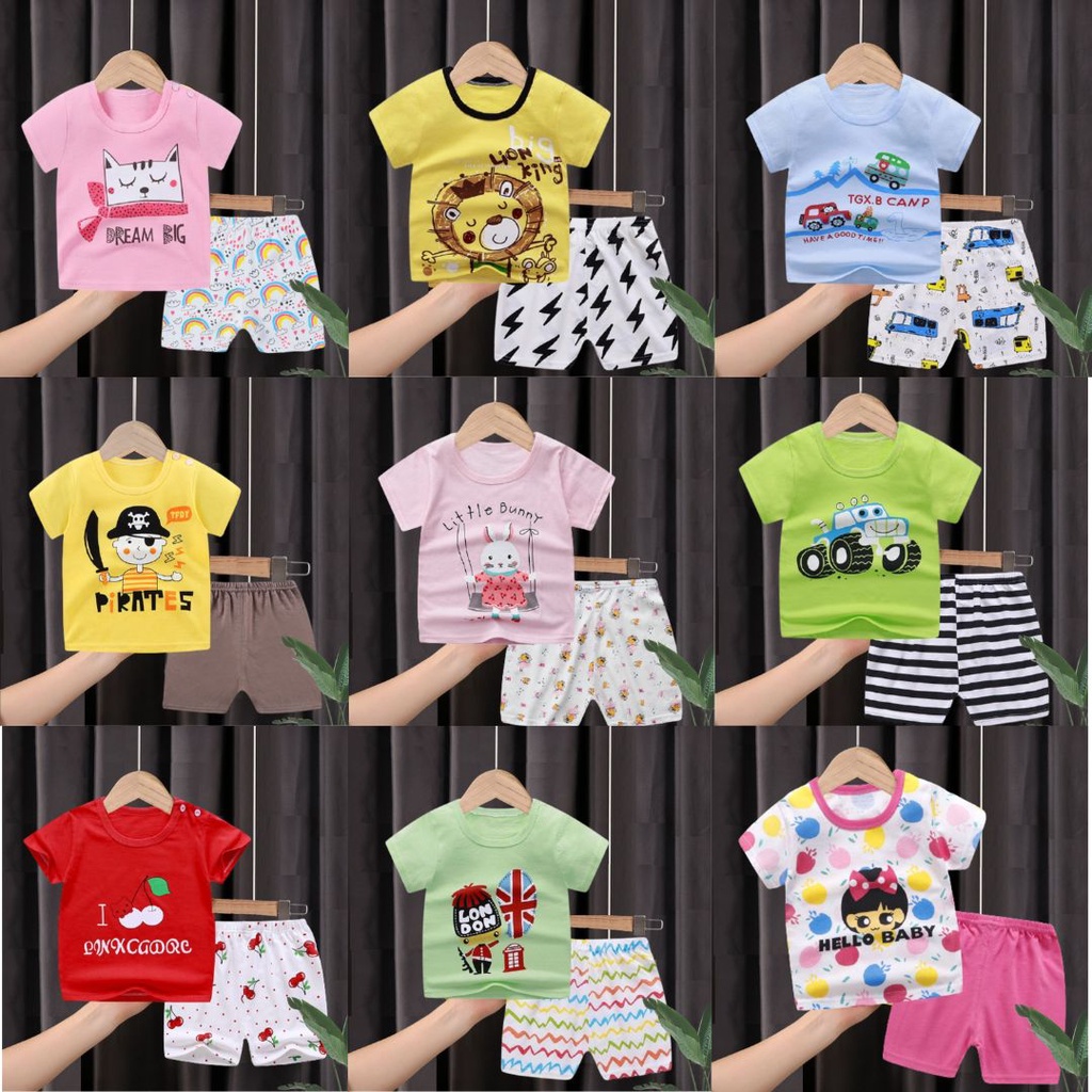 PUNCAK 3.3 stoberi - SETELAN BAJU BAYI IMPORT UMUR 0-24 BULAN/SETELAN BAJU LENGAN PENDEK BAYI TOT3