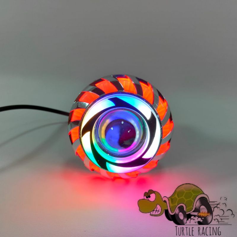 Lampu Projie Model Sabit Led Rainbow Lampu Depan Projie Pelangi 3Mode Kedip Beat Mio Xeon Staria Dll